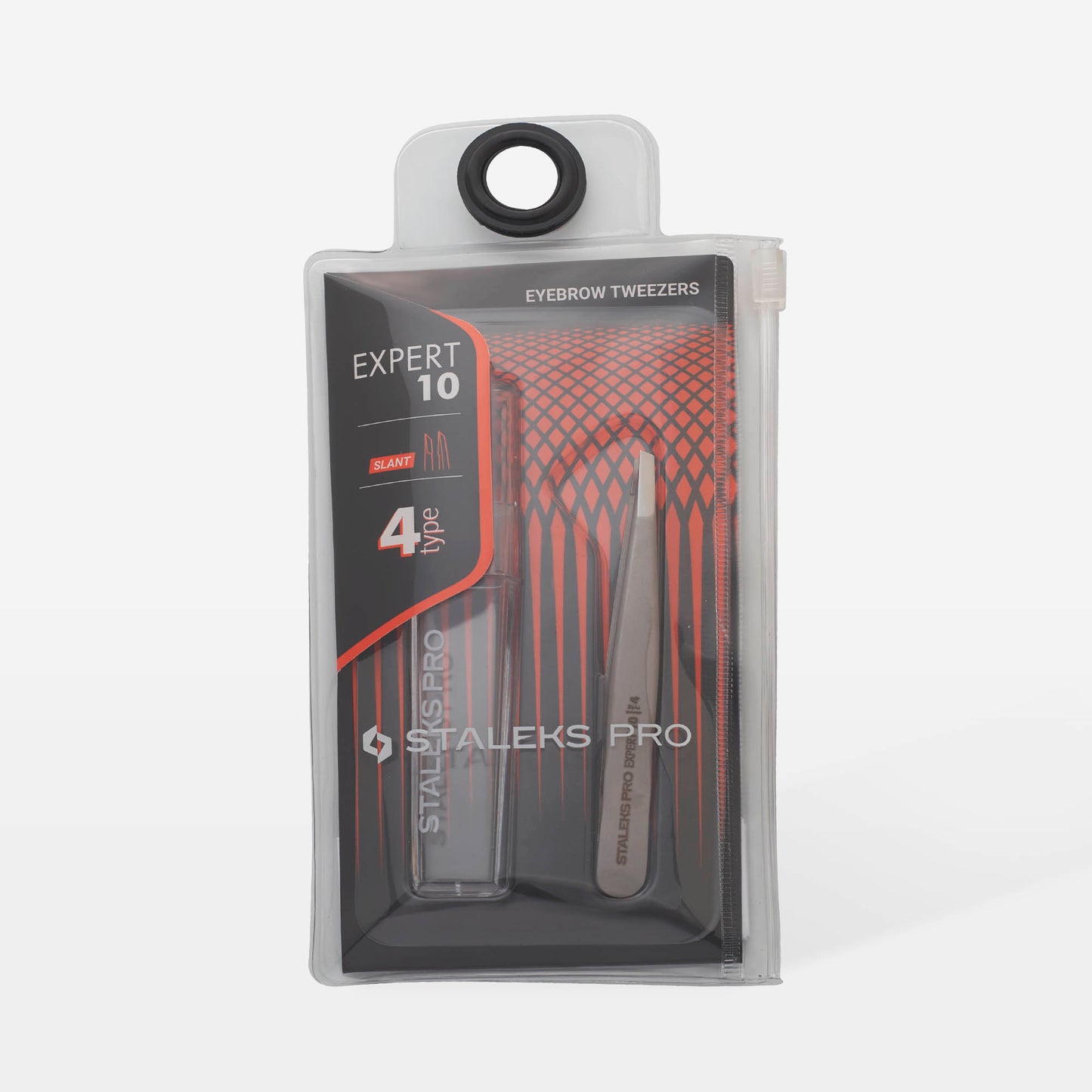 Staleks (TE-10/4) Pinzette für Augenbrauen EXPERT 10, Typ 4 (schmale schräge Spitzen)