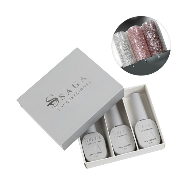SAGA Professional Spark Gel Polish Set, 3×10 ml