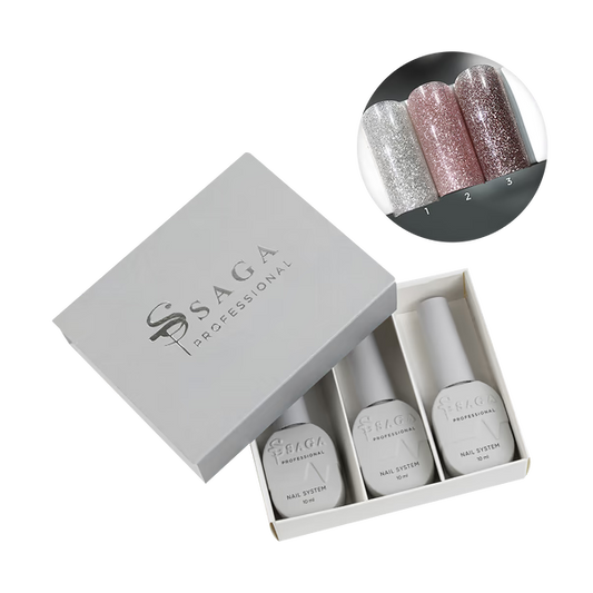SAGA Professional Spark Gel Polish Set, 3×10 ml