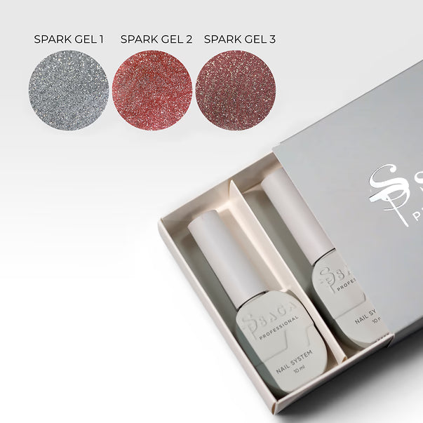 SAGA Professional Spark Gel Polish Set, 3×10 ml