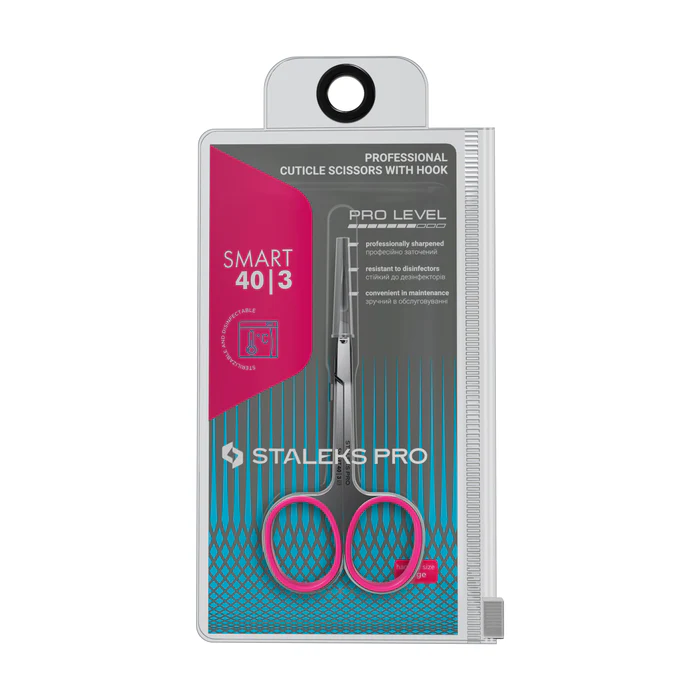 Nagelhautschere STALEKS Smart SS-40/3, klassische Klinge 25 mm, Silikon-Ringe