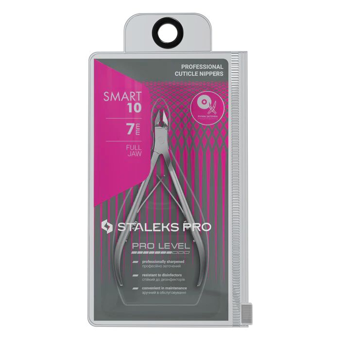 Nagelhautzange STALEKS SMART NS-10-7, Edelstahl, verkürzte Griffe, Klingenlänge 7 mm
