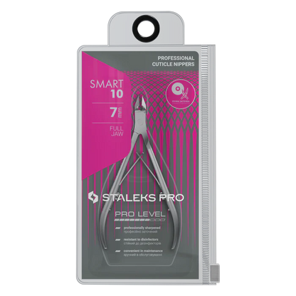 Nagelhautzange STALEKS SMART NS-10-7, Edelstahl, verkürzte Griffe, Klingenlänge 7 mm