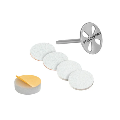 Pododisc STALEKS PRO L (25 mm) Pediküre-Disk aus Edelstahl verlängert + 5 Einweg-Klebepads 180 Grit, PDLSET-25
