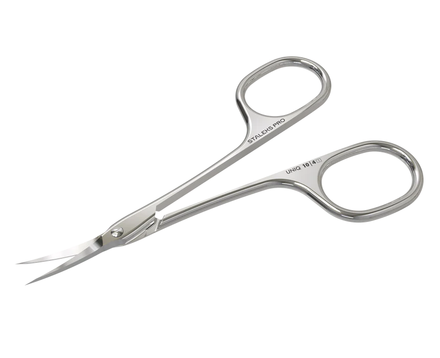 Nagelhautschere STALEKS UNIQ SQ-10/4 “Ballerina”, verlängerte Griffe, Klinge klassisch gebogen