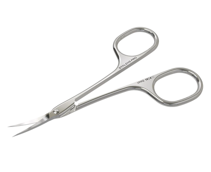 Nagelhautschere STALEKS UNIQ SQ-10/4 “Ballerina”, verlängerte Griffe, Klinge klassisch gebogen