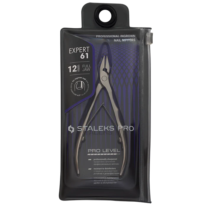 Professionelle Fußnagelzange für eingewachsene Nägel STALEKS Expert NE-61-12, Edelstahl, Klingenlänge 12 mm
