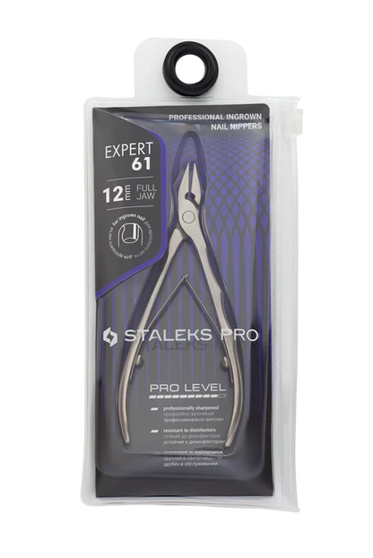 Professionelle Fußnagelzange für eingewachsene Nägel STALEKS Expert NE-61-12, Edelstahl, Klingenlänge 12 mm