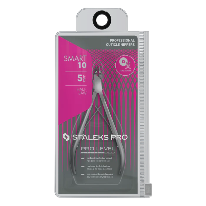 Nagelhautzange STALEKS SMART NS-10-5, Edelstahl, verkürzte Griffe, Klingenlängen 5 mm