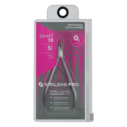 Nagelhautzange STALEKS SMART NS-10-5, Edelstahl, verkürzte Griffe, Klingenlängen 5 mm