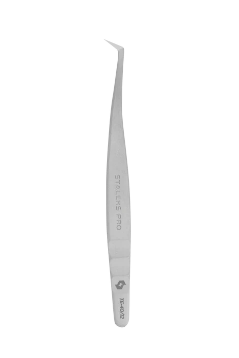 Wimpernverlängerungs-Pinzette STALEKS EXPERT TE-40/12 “Mega-Volume”, gebogen “Boot” 65 Grad