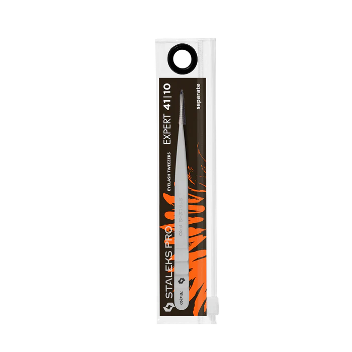 Pinzette zur Separierung von Naturwimpern STALEKS EXPERT TE-41/10, gerade Spitzen
