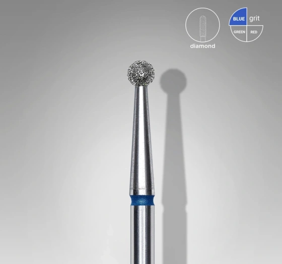 Diamond nail drill bit ball blue EXPERT head diameter 2,5 mm