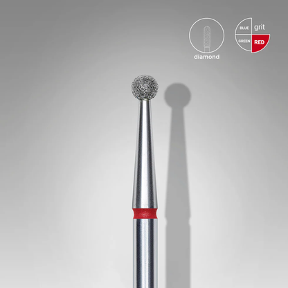 Diamond nail drill bit ball red EXPERT head diameter 2,5 mm