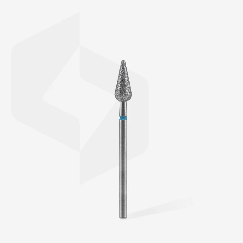 Diamond nail drill bit pointed pear blue EXPERT head diameter 5 mm / working part 12 mm