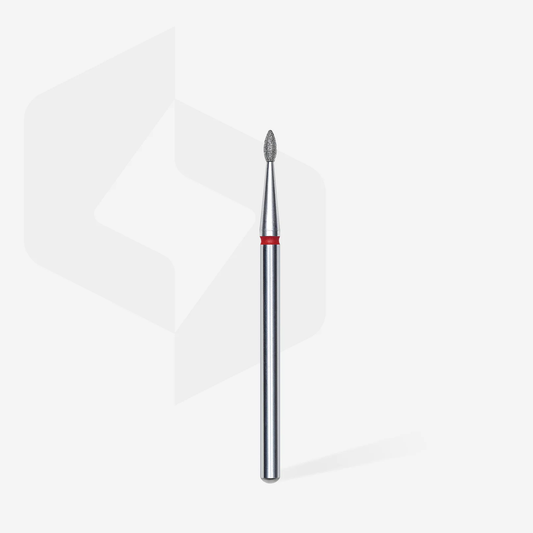 Diamond nail drill bit drop red EXPERT head diameter 1,6 mm / working part 4 mm