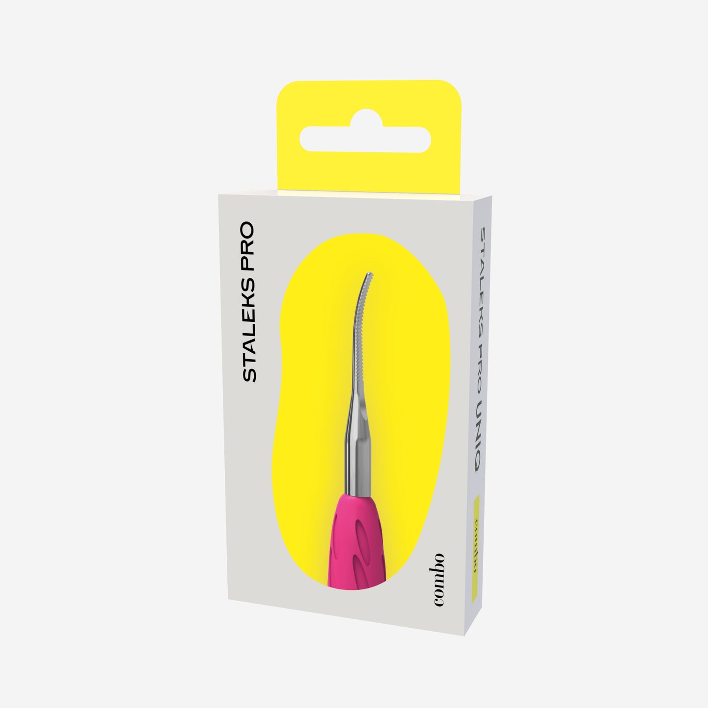 Staleks Pro Combo UNIQ 37 – Toennagelfeile mit gebogenem Ende und dicker Arbeitsfläche.