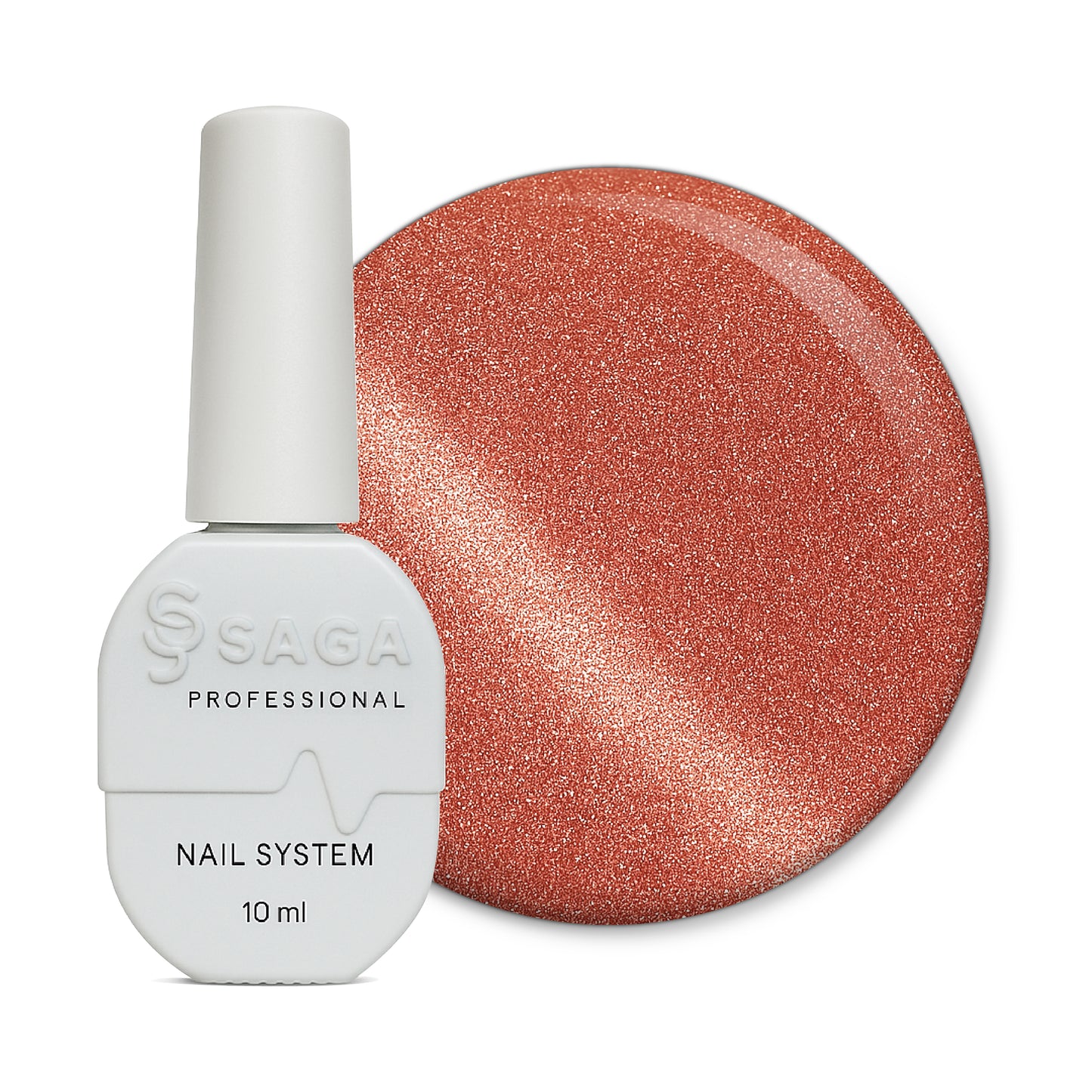 SAGA Professional Amber Cat 4 – magnetischer Gel-Lack in Kupfer-Rosé