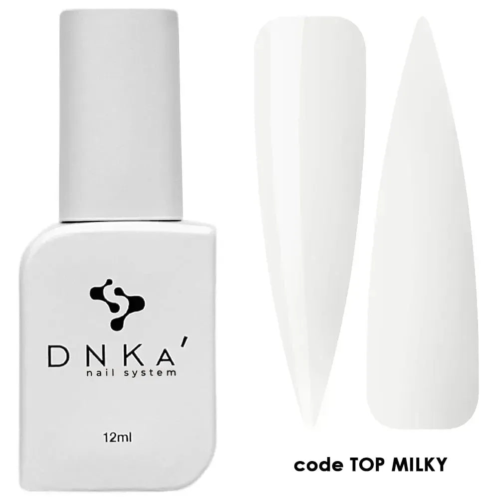 DNKa Milky Top 12 ml – milchiger No-Wipe Top Coat für Gelnägel