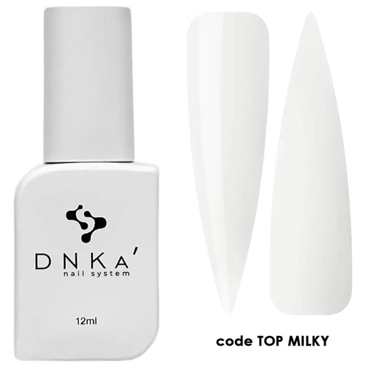 DNKa Milky Top 12 ml – milchiger No-Wipe Top Coat für Gelnägel