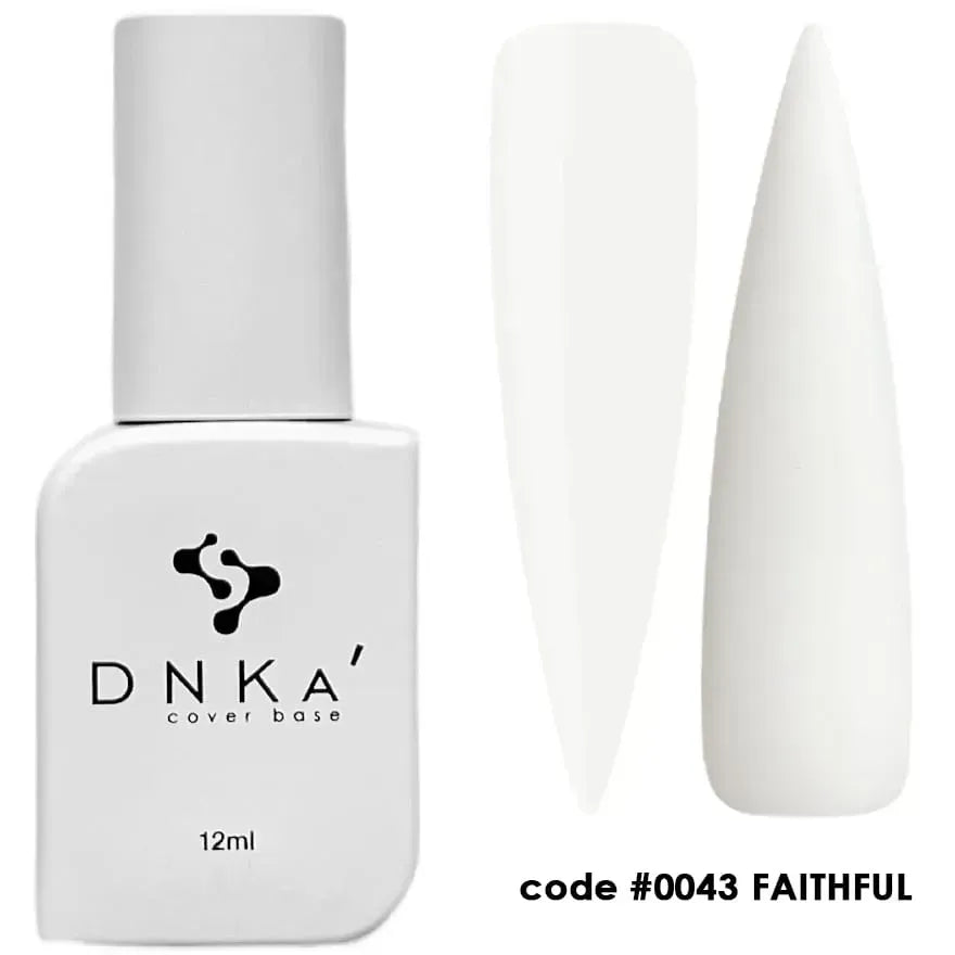 DNKa Rubber Cover Base #0043 Faithful 12 ml – milchig-weiße Camouflage-Basis für French-Nägel