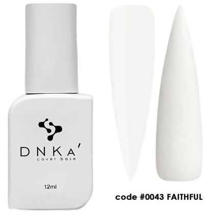 DNKa Rubber Cover Base #0043 Faithful 12 ml – milchig-weiße Camouflage-Basis für French-Nägel