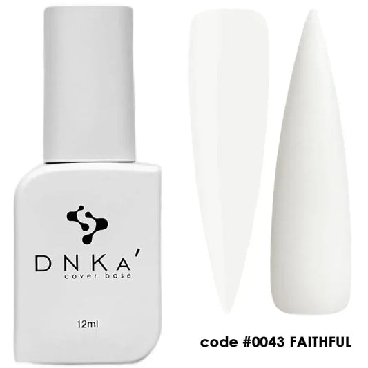 DNKa Rubber Cover Base #0043 Faithful 12 ml – milchig-weiße Camouflage-Basis für French-Nägel