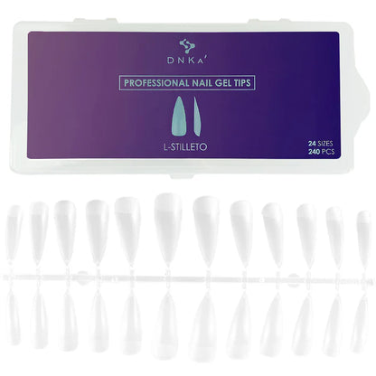 Professional Nail Gel Tips | DNKa | L-STILETTO 240 St. (EAN 5904000050094)