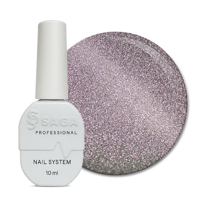 SAGA Professional Cat Shine 3 – magnetischer Gel-Lack in Rosé-Silber.