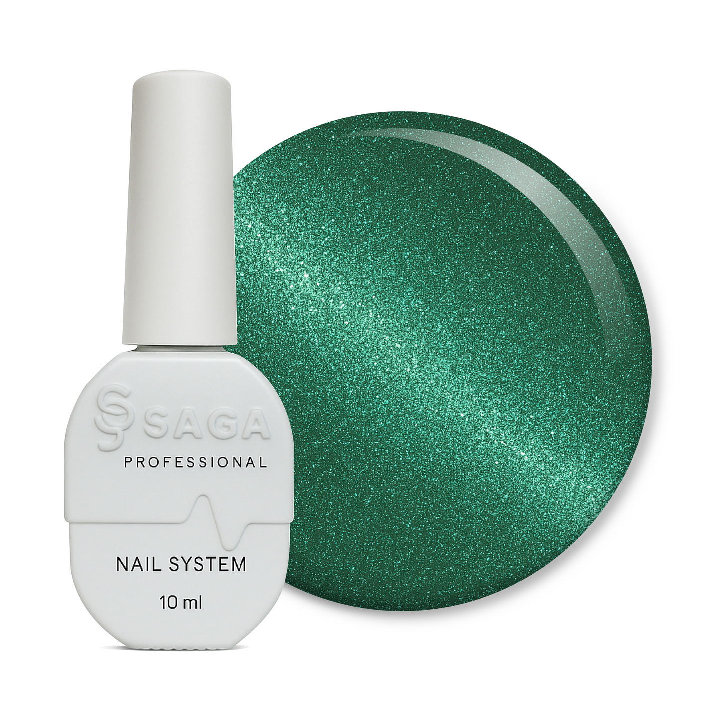 SAGA Professional Wine Cat 10 – magnetischer Gel-Lack in einem tiefen Grünton