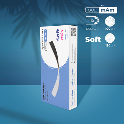 STALEX PRO papmAm Soft Mix – austauschbare Feilblätter mit Schaumstoffbasis (25 Stück)